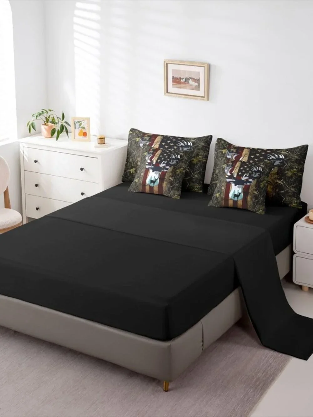 Deer Bed in a Bag Queen Size Rustic Cabin Country 7 Piece Bedding Set, for Kids